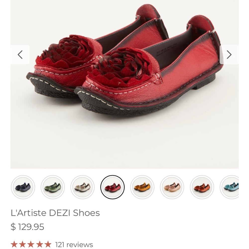 Like New L’artiste DEZI red rose leather shoes